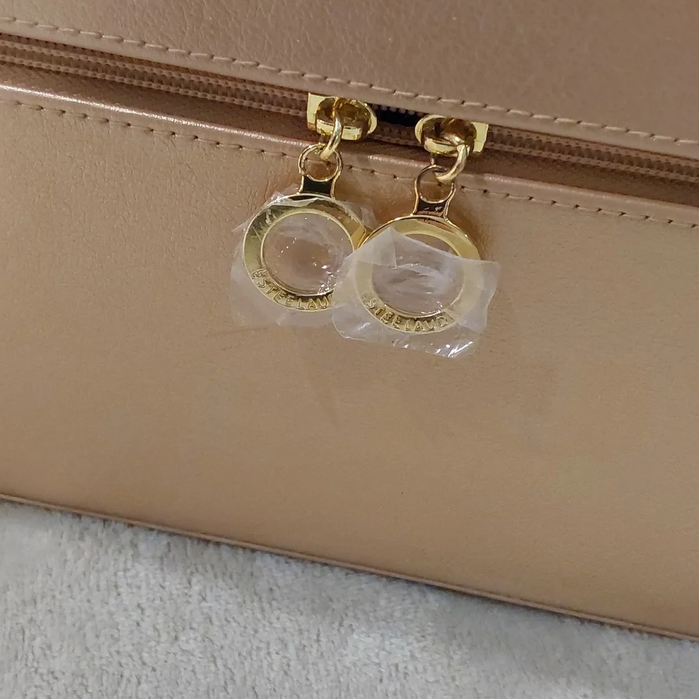 Vintage Gold Estee Lauder Makeup Storage Box Travel Box Red Interior - Picture 3 of 16